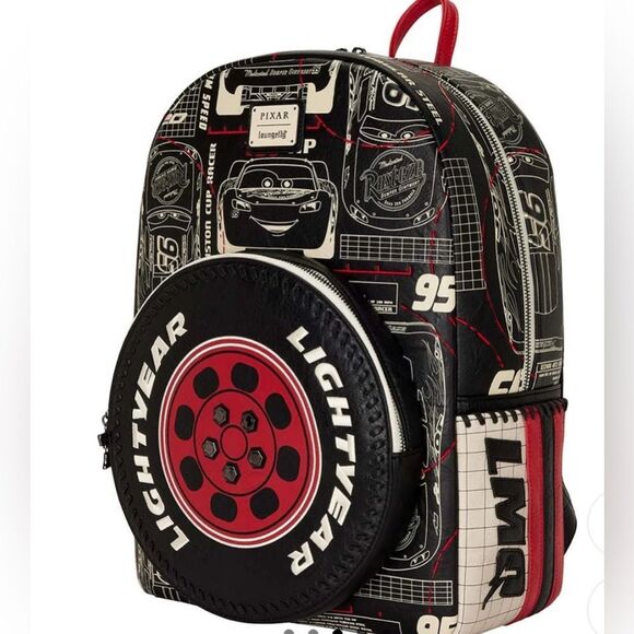 Loungefly Pixar Cars Lightning McQueen Full-Size Backpack - Picture 3 of 5